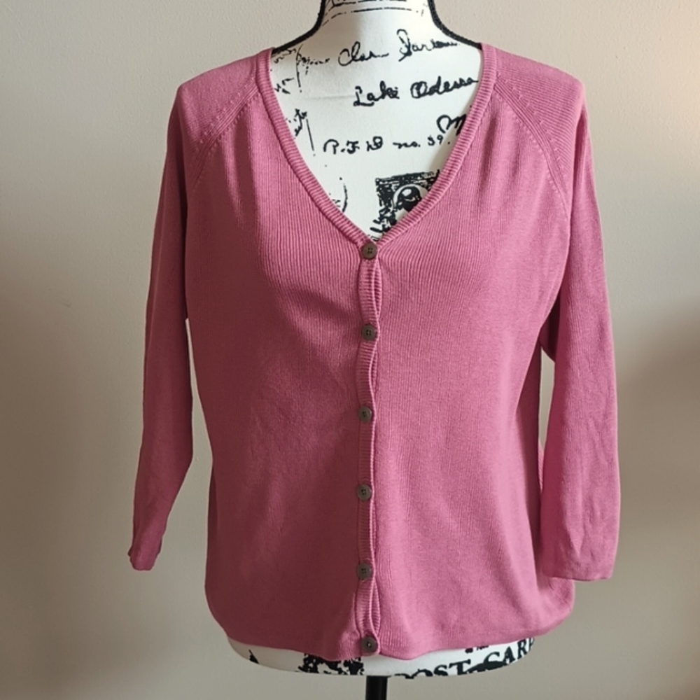Original Island Sport Pink Medium 75% Silk Cardigan by Tommy Bahama (B1)